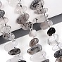 Нити натуральных кварцевых бусин черного турмалинового цвета, самородки, Топ пробуренной, упавший камень, с бисером