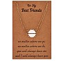 2Pcs 316 Surgical Stainless Steel Matching Sun Pendant Necklaces, Couple Jewelry for Best Friend Lovers, Golden