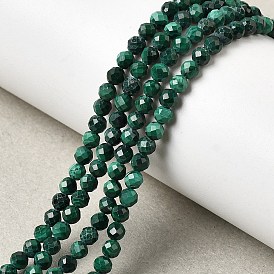 Природного малахита бисер нитей, граненые, круглые