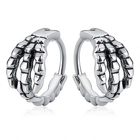 304 Stainless Steel Claw Hoop Earrings, Gothic Jewelry for Men Women