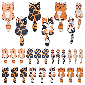 28 шт 7 стили подвески из сплава эмали, золотые, кошачье очарование