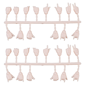 2 Sets Plastic Palm Model, for DIY Doll Toys