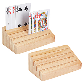 Сосновая деревянная наклонная подставка для игральных карт с прорезью, Подставка-органайзер для игральных карт, освобождающая руки, для взрослых., дети, прямоугольные