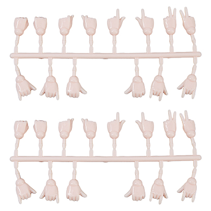 2 Sets Plastic Palm Model, for DIY Doll Toys