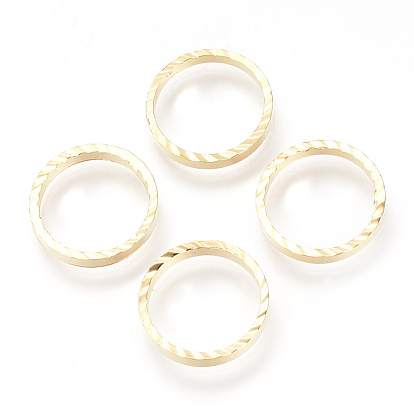 Brass Linking Rings, Nickel Free, Real 18K Gold Plated, Ring