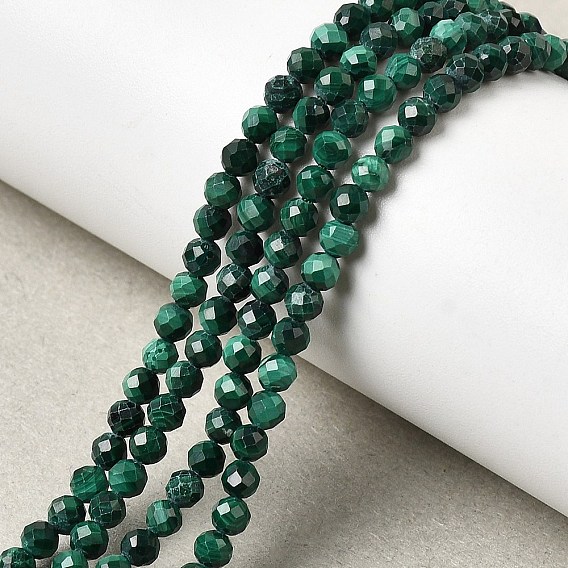 Природного малахита бисер нитей, граненые, круглые