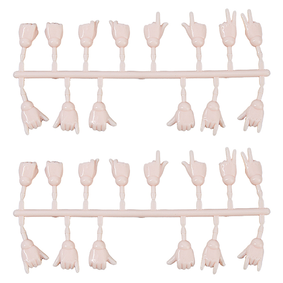 2 Sets Plastic Palm Model, for DIY Doll Toys
