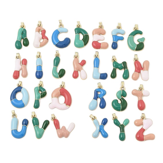 Подвески из эмали и сплава, буквенное очарование, золотые