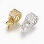 Латунный микро-паве кубический цирконий, за половину пробурено бисера