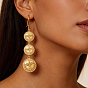 Brass Dangle Earrings for Women, Coins
