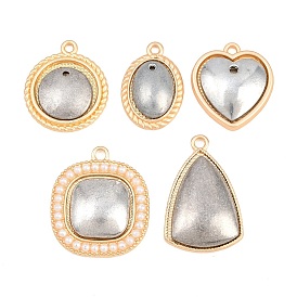 Сеттинги для кулона(кабошонов), сплав, с крышками, платиной и золотом