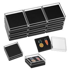 Transparent Plastic Loose Diamond Storage Boxes, Square