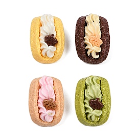 Непрозрачные кабошоны из смолы, булочка с кремом
