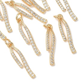 Colgantes de latón con circonitas cúbicas transparentes de Shegrace, encantos de la cinta, sin cadmio, plomo, níquel