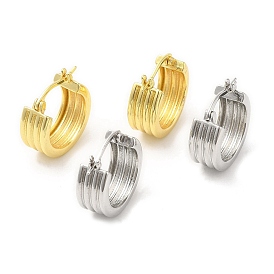 Rack Plating Brass Hoop Earrings for Women, Long-Lasting Plated, Lead Free & Cadmium Free