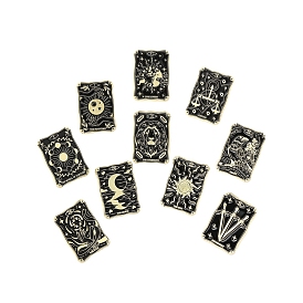 Alloy Brooch, Enamel Pins, Light Gold, Tarot Card Badges