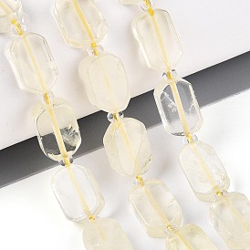 Нити из натуральных бусин лимонного кварца (обработанных нагреванием), с бисером, прямоугольные
