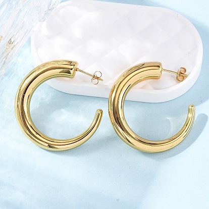 C-образные 304 серьги-гвоздики из нержавеющей стали для женщин