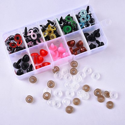 Craft Plastic Doll Eyes & Nose, Mixed Shapes