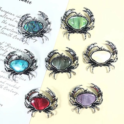 Броши из натуральных ракушек, краб