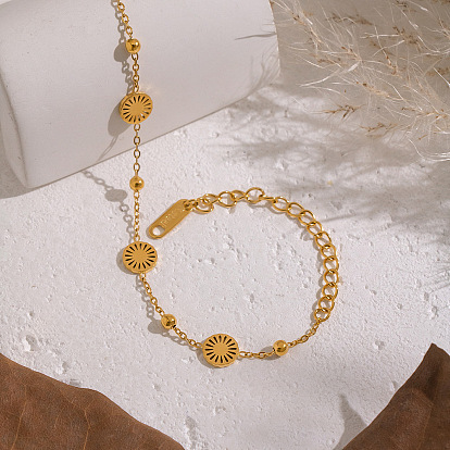 304 браслеты из нержавеющей стали Sun Link для женщин, ионное покрытие (ip)