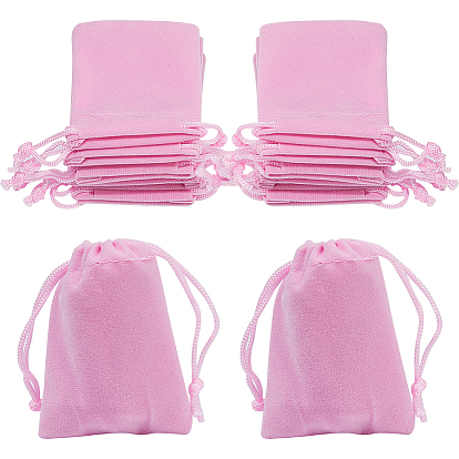 Бархатные украшения подарочные пакеты на шнурке, прямоугольные