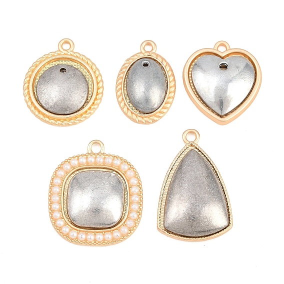 Сеттинги для кулона(кабошонов), сплав, с крышками, платиной и золотом
