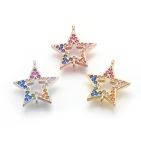 Латунные микро проложить кубических ссылки циркония, без свинца, без кадмии и без никеля, звезда, полый