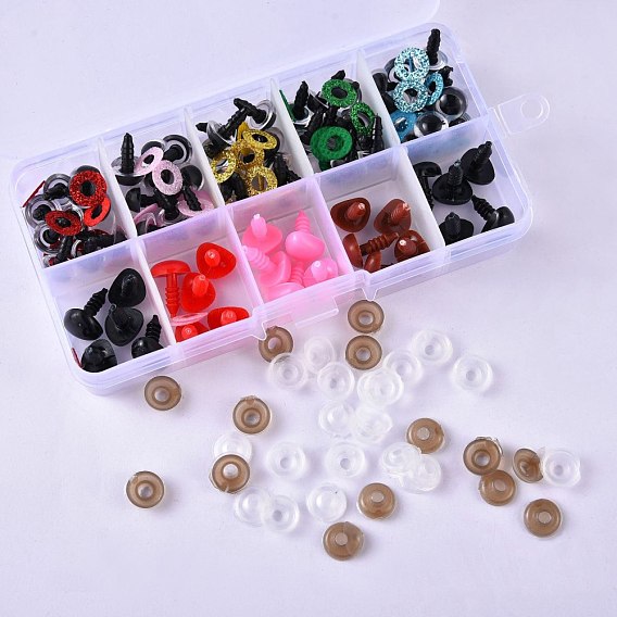 Craft Plastic Doll Eyes & Nose, Mixed Shapes