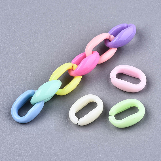 Acrylic Linking Rings, Quick Link Connectors, For Jewelry Chains Making, Oval