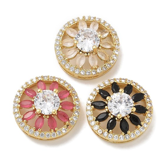 Стойка покрытие латунь кубический цирконий стекло плоские круглые многожильные звенья, реальный 18 k позолоченный, долговечный, без свинца и без кадмия