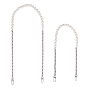 2Pcs Bag Handles, with Imitation Pearl Beads and Zinc Alloy Clasps, for Bag Replacement Accessories