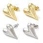 Brass Stud Earrings for Women, Heart