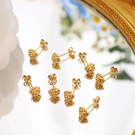 Chic Rose-shaped Earrings for Women, 18K Gold-plated with Lasting Color F005