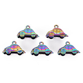 Rainbow Color Alloy Charms, Cadmium Free & Nickel Free & Lead Free, Car