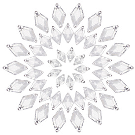 300шт 3 стили акриловые пришитые стразы, 2 звенья с отверстиями, аксессуары для костюма, ромб