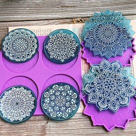 6 силиконовые формы для ковриков для чашек, формы для литья смолы, для уф-смолы, изготовление изделий из эпоксидной смолы, цветок