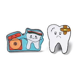 Tooth Protection Theme Enamel Pins, Black Alloy Brooch for Backpack Clothes