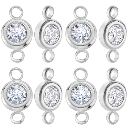 20шт. 304 соединители из нержавеющей стали с кристаллами и стразами, плоско-круглые