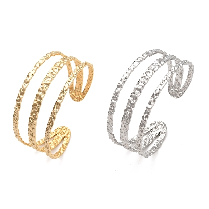 304 браслеты-манжеты с тройными линиями из нержавеющей стали