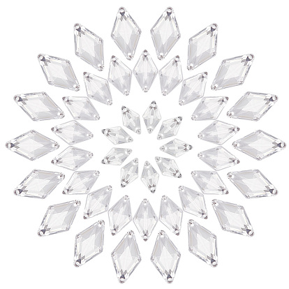 300шт 3 стили акриловые пришитые стразы, 2 звенья с отверстиями, аксессуары для костюма, ромб