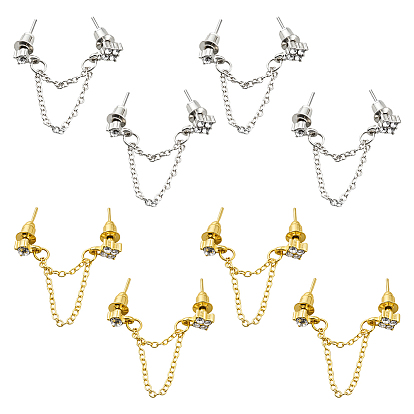 4 пары 2 цветные серьги-гвоздики из цинкового сплава с кристаллами и стразами, ромб с плоской раунде