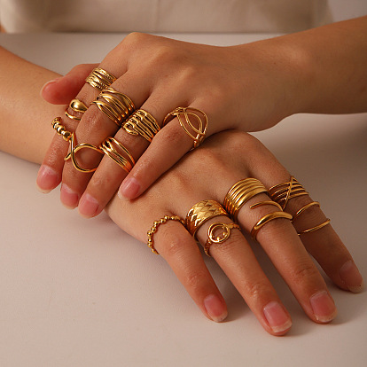 304 Кольца-манжеты из нержавеющей стали, модные украшения для женщин, модная заявка