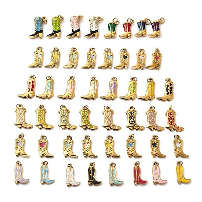 304 нержавеющей стальной эмали подвески, брелоки для ботинок, ионное покрытие (ip), реальный 18 k позолоченный, с целью перехода в кольце