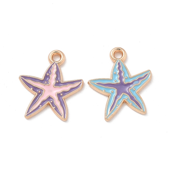 Подвески из эмали и сплава, золотой свет, без кадмия и без свинца, очарование морской звезды
