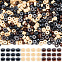 900Pcs 3 Colors Natural Maple Wood Beads, Flat Round, Lead Free, Dyed