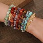 Natural & Synthetic Mixed Gemstone Chips Beaded Stretch Bracelet for Women