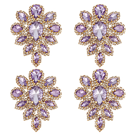 4шт. нашивки с кристаллами в форме капли, прикрепляемые утюгом, аппликации из сплава горного хрусталя, для свадебного платья своими руками, обуви