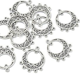 Tibetan Style Alloy Chandelier Components Links, Cadmium Free & Lead Free, Flat Round