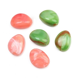 Непрозрачные акриловые бусины, имитирующие драгоценные камни, слеза, два тона